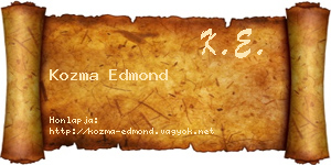 Kozma Edmond névjegykártya